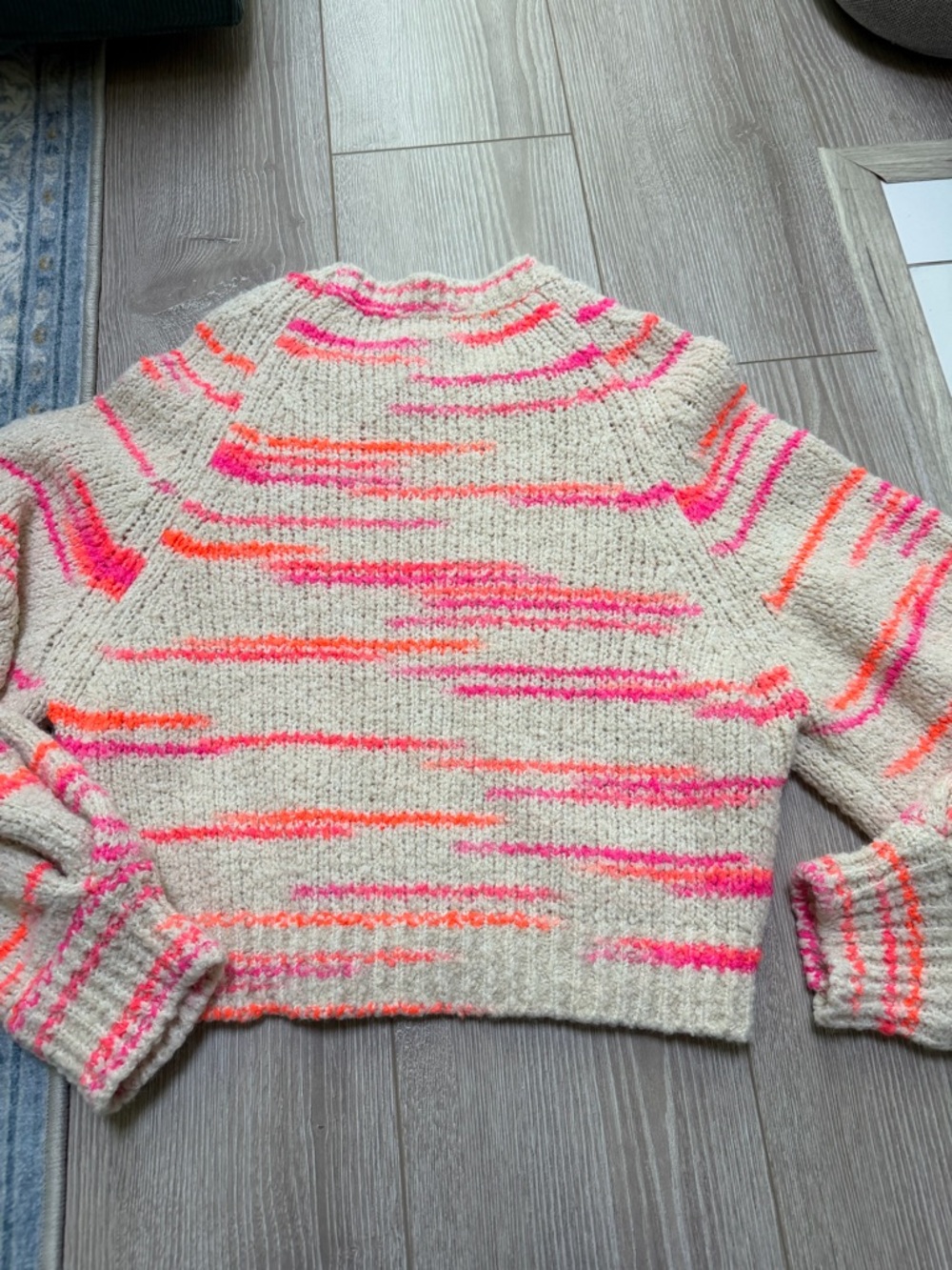 Anthropologie Pilcro Balloon-Sleeve Crew-Neck Sweater Multicolor Boho Casual - Picture 5 of 5